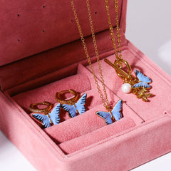 Fairy Butterffy Blue Charm Necklace