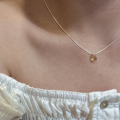 Minimal Champagne Crystal 925 Silver Necklace