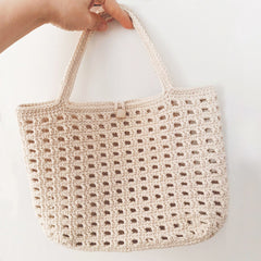 Crochet Cotton Shoulder Bag, Beach Tote bag