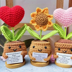 All Crochet Sunflower Heart Brown Potted Gift Ideas