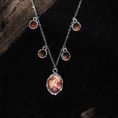 Glaze Floral 925 Silver Necklace