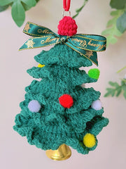 Christmas Tree with Bell Handmade Crochet Car Hanging Home Decor