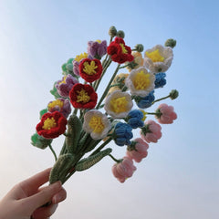 Handmade Crochet Puff Lily of the valley bouquet