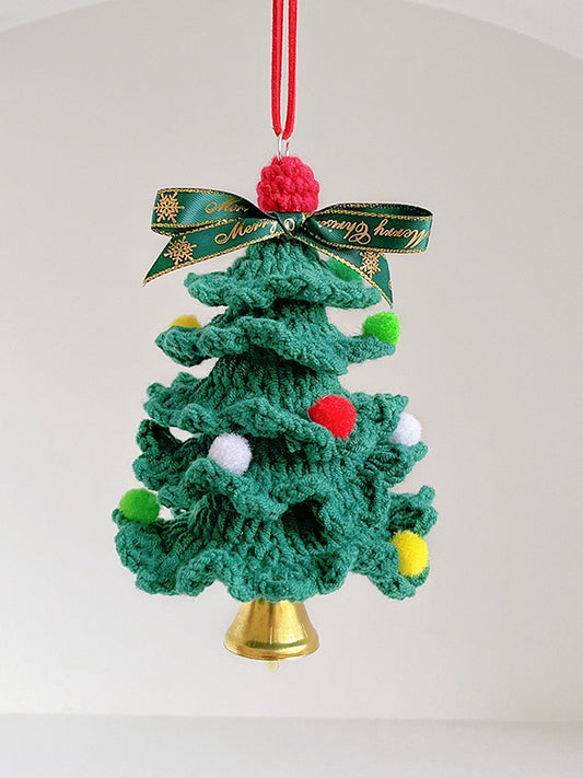 Christmas Tree with Bell Handmade Crochet Car Hanging Home Decor 600