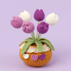 All Crochet Potted Tulip Home Decor Gift Ideas