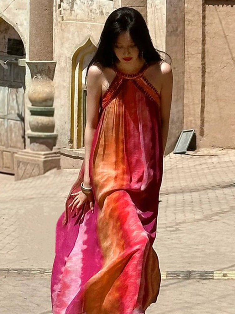 Tie-Dye Maxi Dress for Women