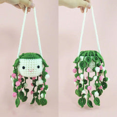 Handmade Crochet Smile Plants Car Hanging