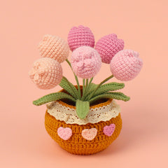 All Crochet Potted Tulip Home Decor Gift Ideas