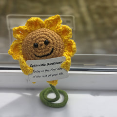 Positive Sunflower Handmade Crochet Gift