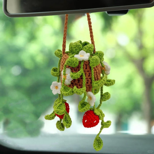 Strawberry Crochet Plants Car Hanging 800