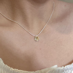 Minimal White Crystal 925 Silver Necklace