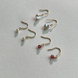 14K Gold-Filled Pearl & Garnet Earrings