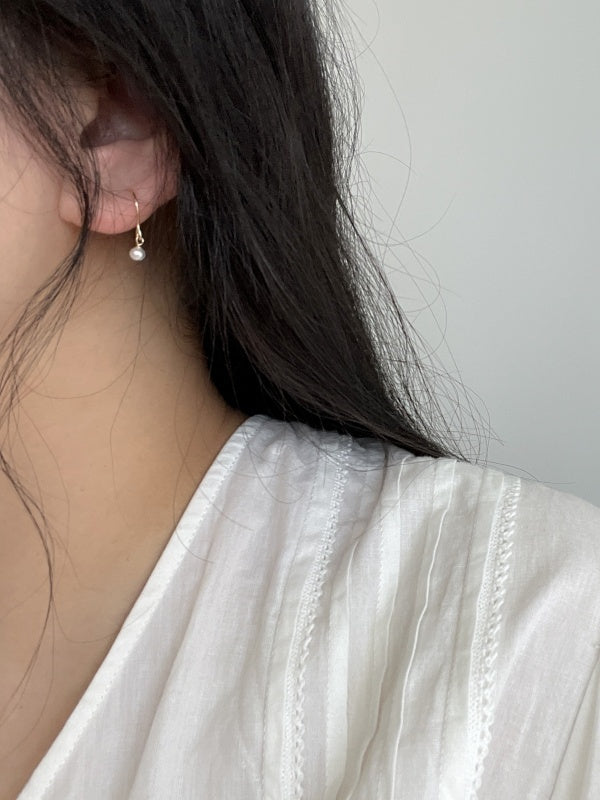 14K Gold-Filled Pearl & Garnet Earrings