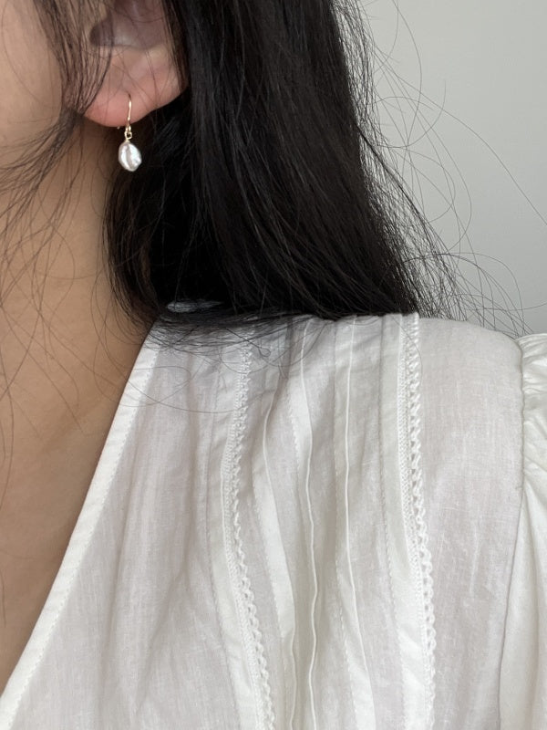 14K Gold-Filled Pearl & Garnet Earrings