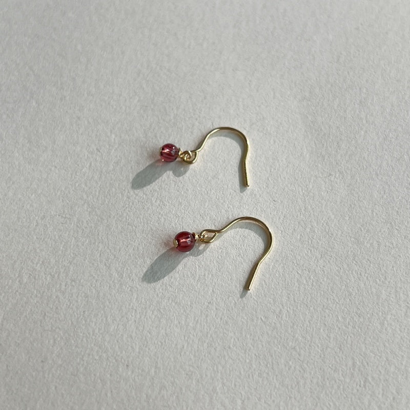 14K Gold-Filled Pearl & Garnet Earrings