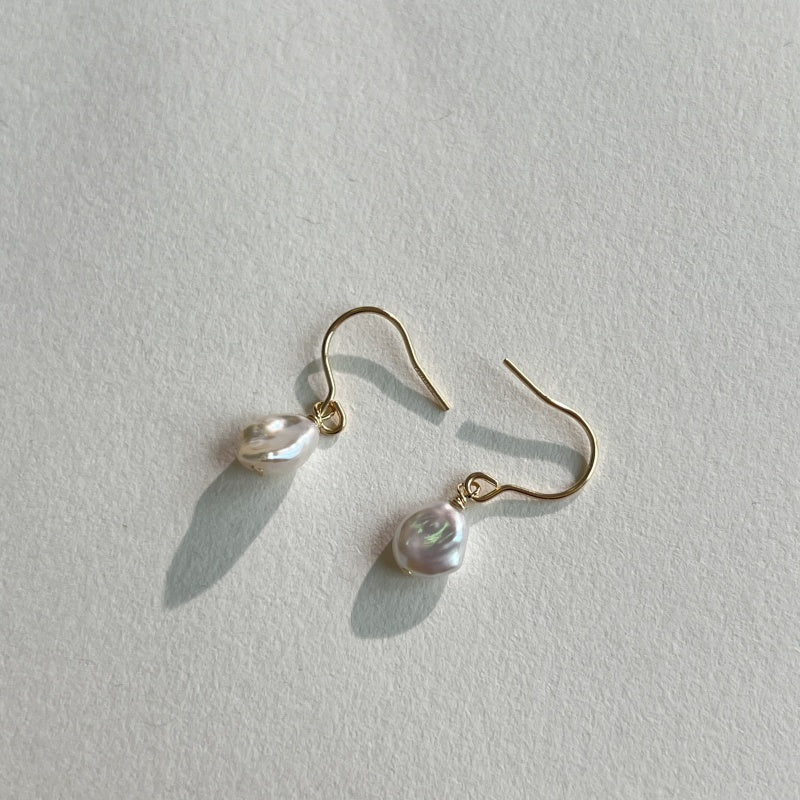 14K Gold-Filled Pearl & Garnet Earrings