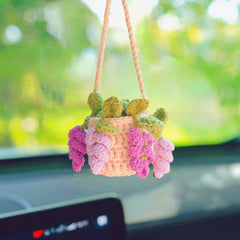 Crochet Plants Car Hanging Short Purple Wisteria