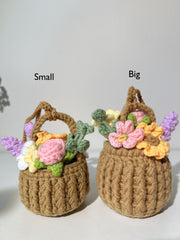 Multi Cute Flower Basket Crochet Car Hanging