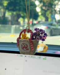 Tiny Rattan bag Car Hanging Bag Charm