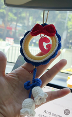 Custom Princess Initial Crochet Car Hanging