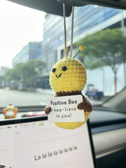 I Bee lieve in you Car Hanging Handmade Crochet Positive Gift Emotinal Support