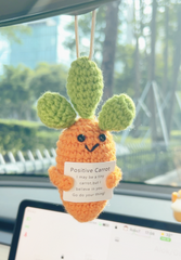 Positive Carrot Car Hanging Handmade Crochet Positive Gift Emotinal Support