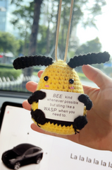 Bee Kind Car Hanging Handmade Crochet Positive Gift Emotinal Support