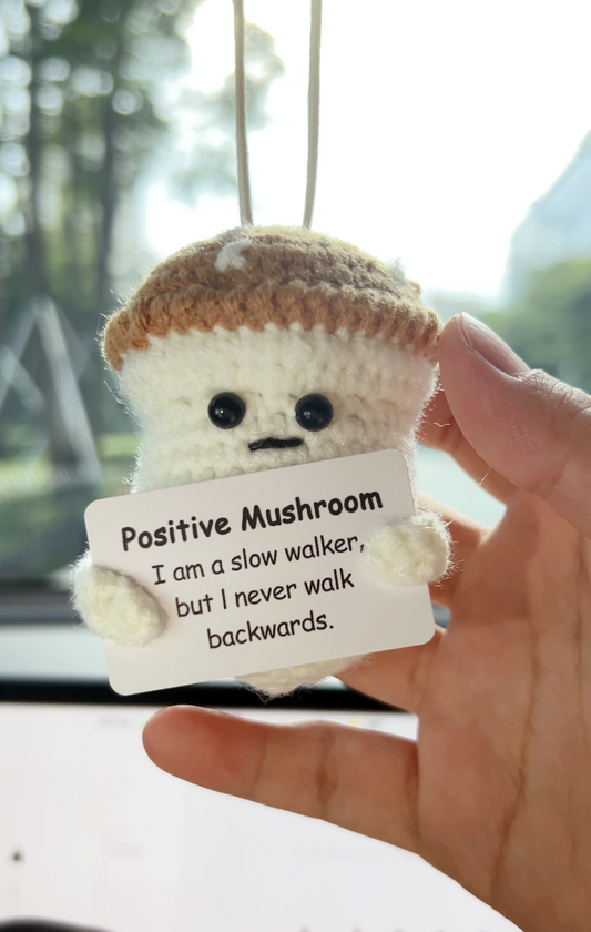 Positive Mushroom Car Hanging Handmade Crochet Positive Gift Emotinal Support 1170