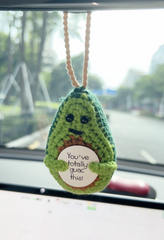 Avocado Car Hanging Handmade Crochet Emotinal Support Positive Gift