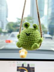 Swing Frog Crochet Car Hanging