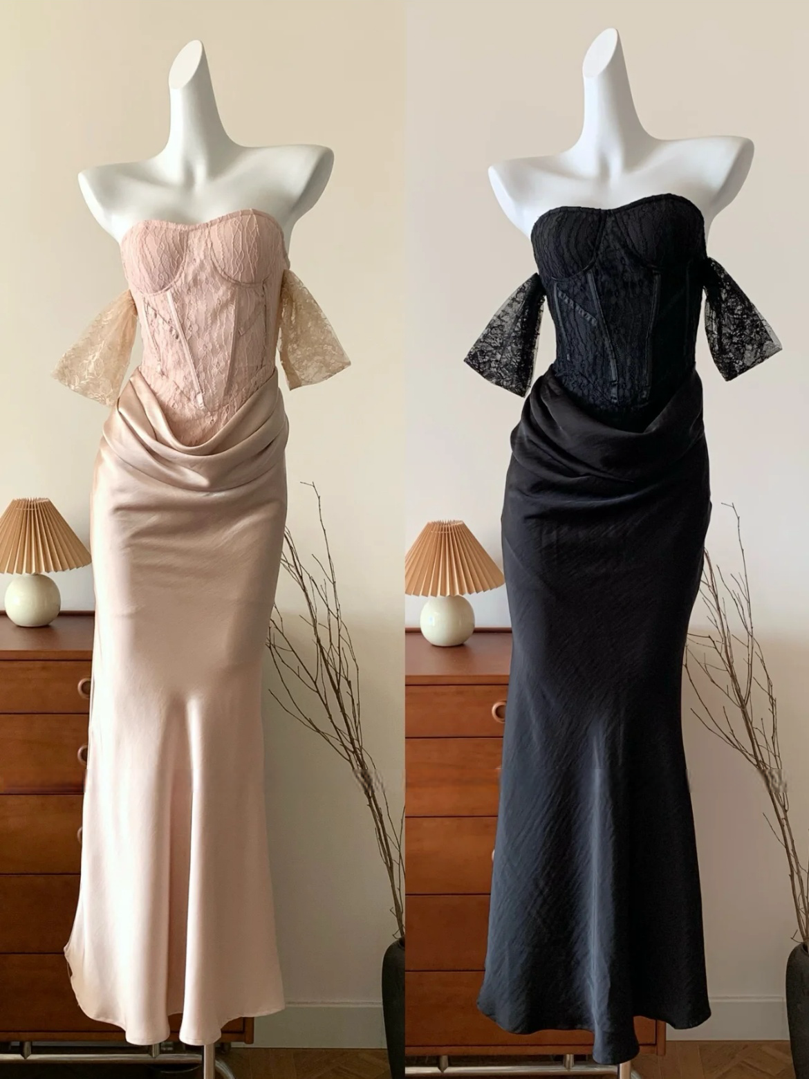 Luxe Strapless Satin Long Gown