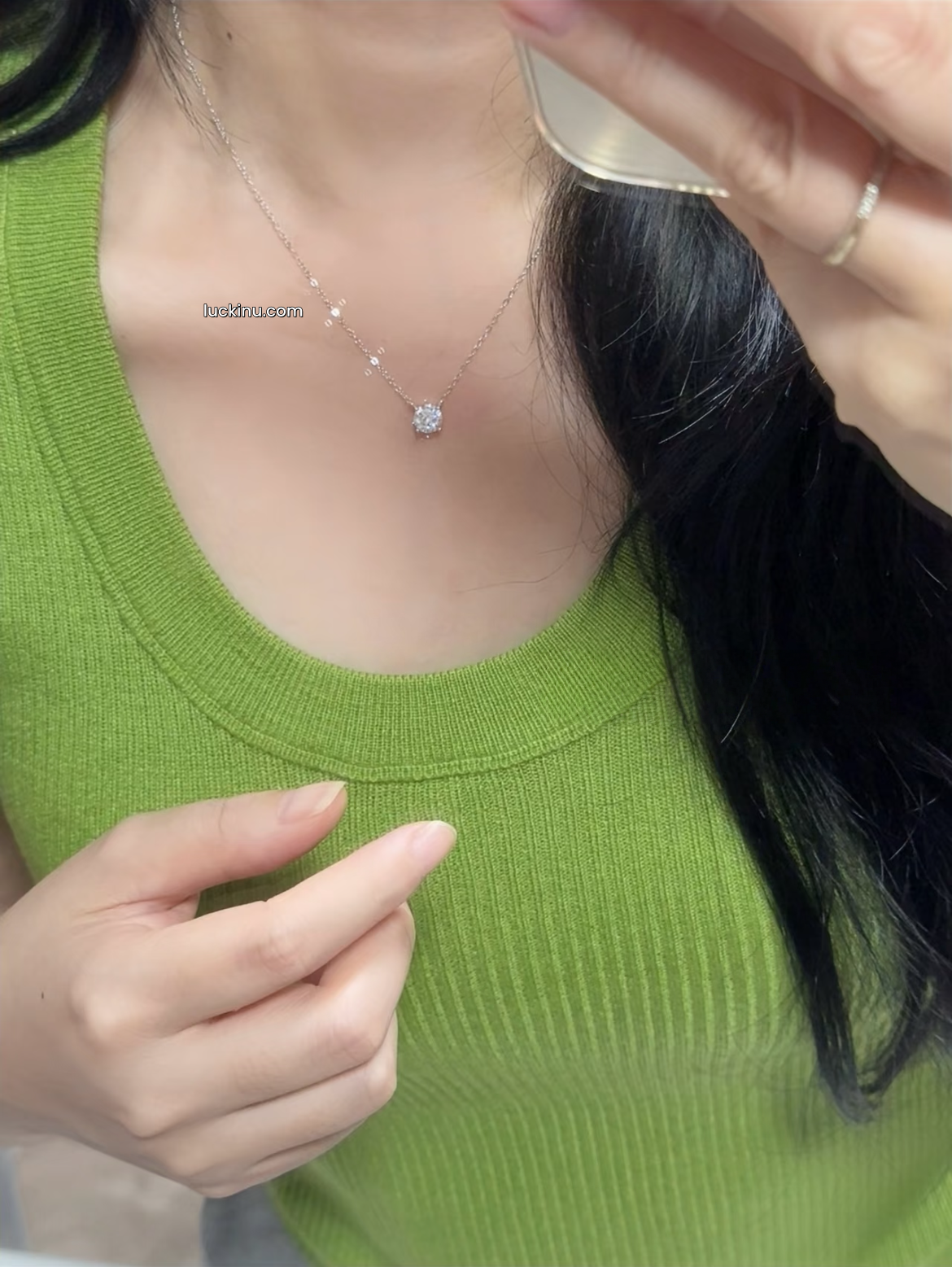 925 Silver Classic 1ct Booger Diamond Pendant Necklace