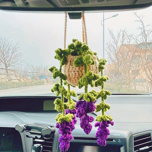 Long Purple Wisteria Crochet Plants Car Hanging 800