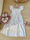 Sweet Cute Puff Sleeve Floral Dress