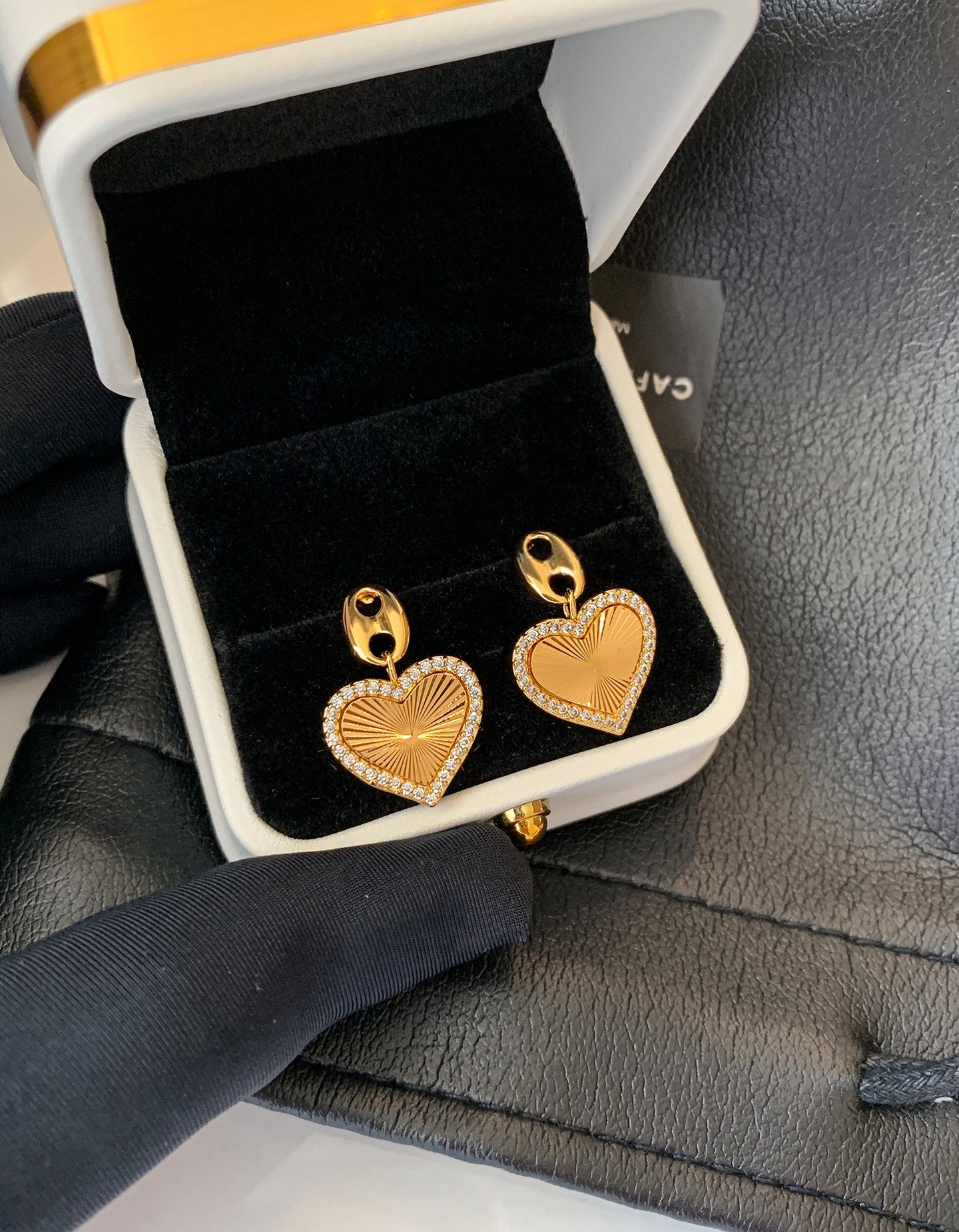 999 Silver Gold Plated Heart Earrings