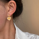 999 Silver Gold Plated Heart Earrings