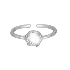 Fiona White Agate Open 925 Silver Ring