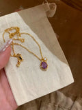 925 Silver Amethyst Lace Pendant Necklace