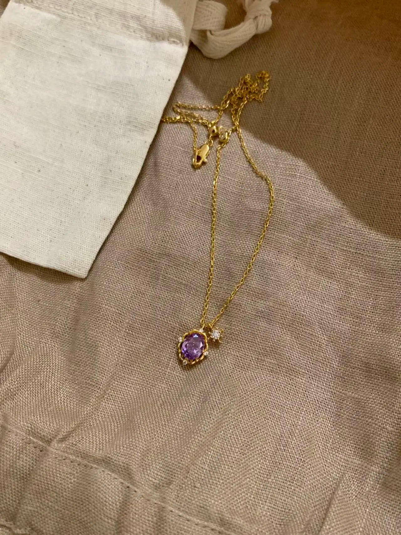 925 Silver Amethyst Lace Pendant Necklace