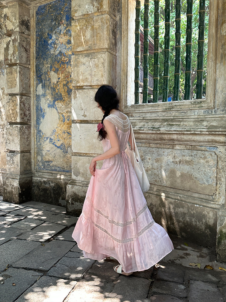 Antique Pink Lace Dress