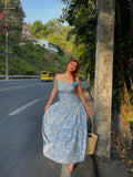 Holiday Backless Floral Cami Dress