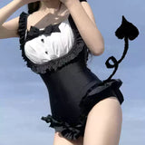 Black One-piece Swimsuit Kawaii