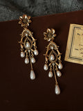 vintage pearl drop earrings