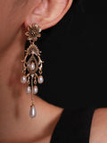 antique floral drop earrings