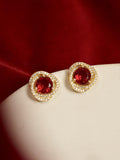 romantic crystal stud earrings