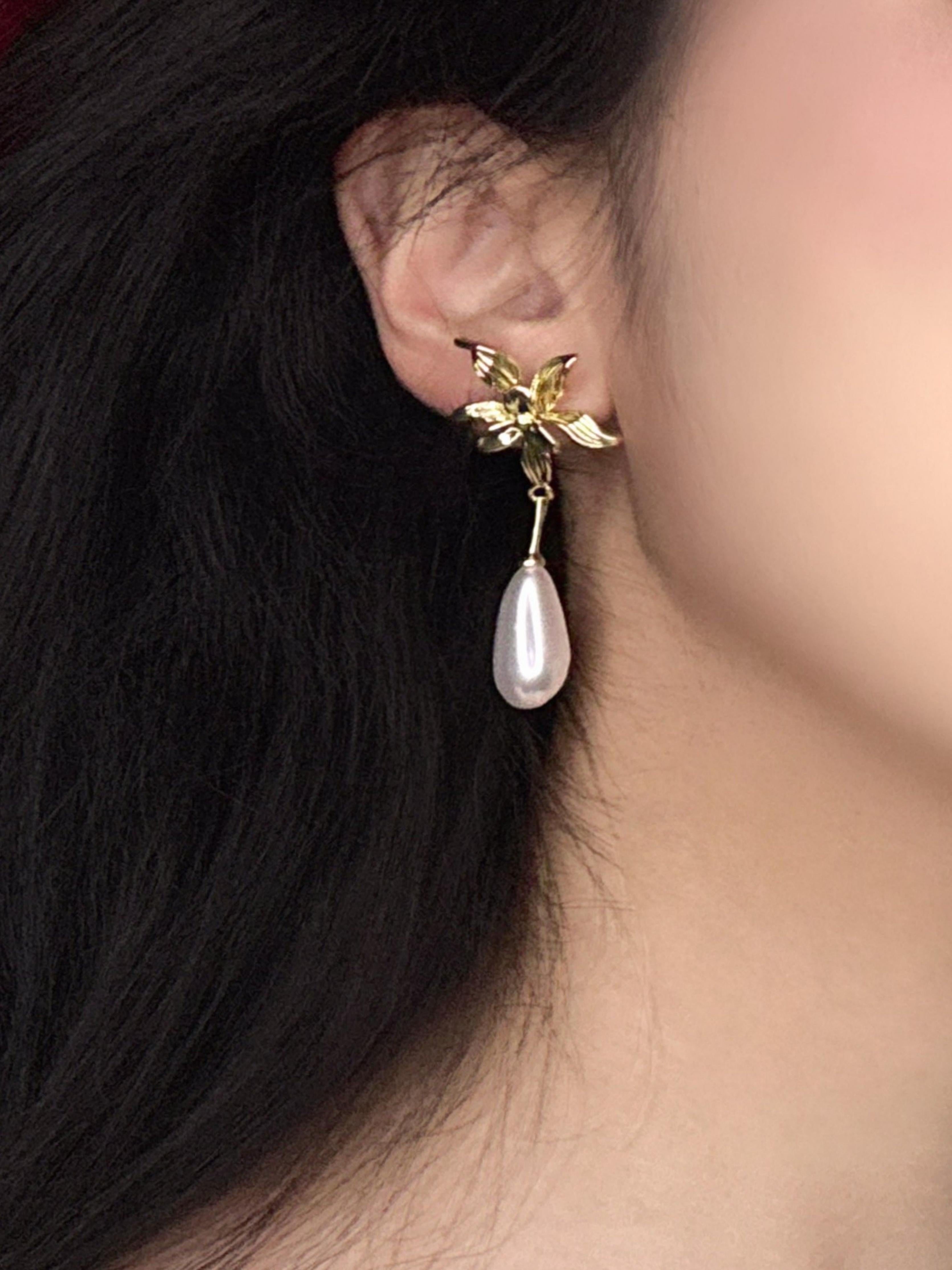 vintage pearl drop earrings