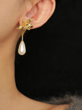 floral dop earrings