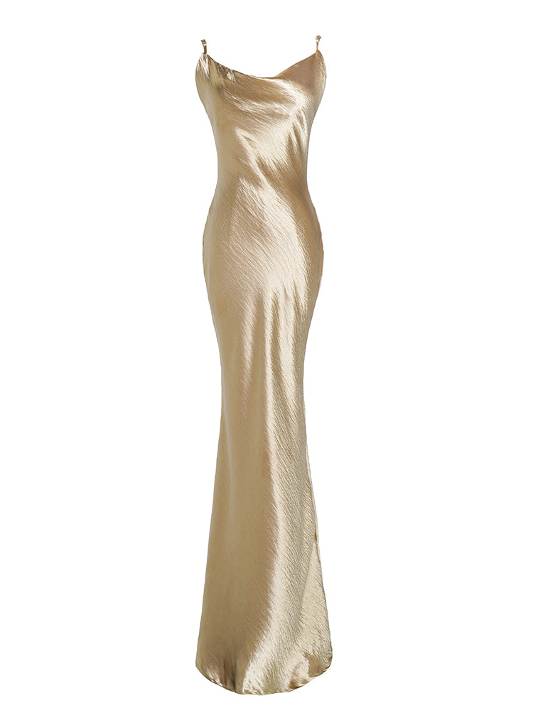 Satin Maxi Dress Champagne