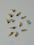 Colorful Natural Gemstone Stud Earrings