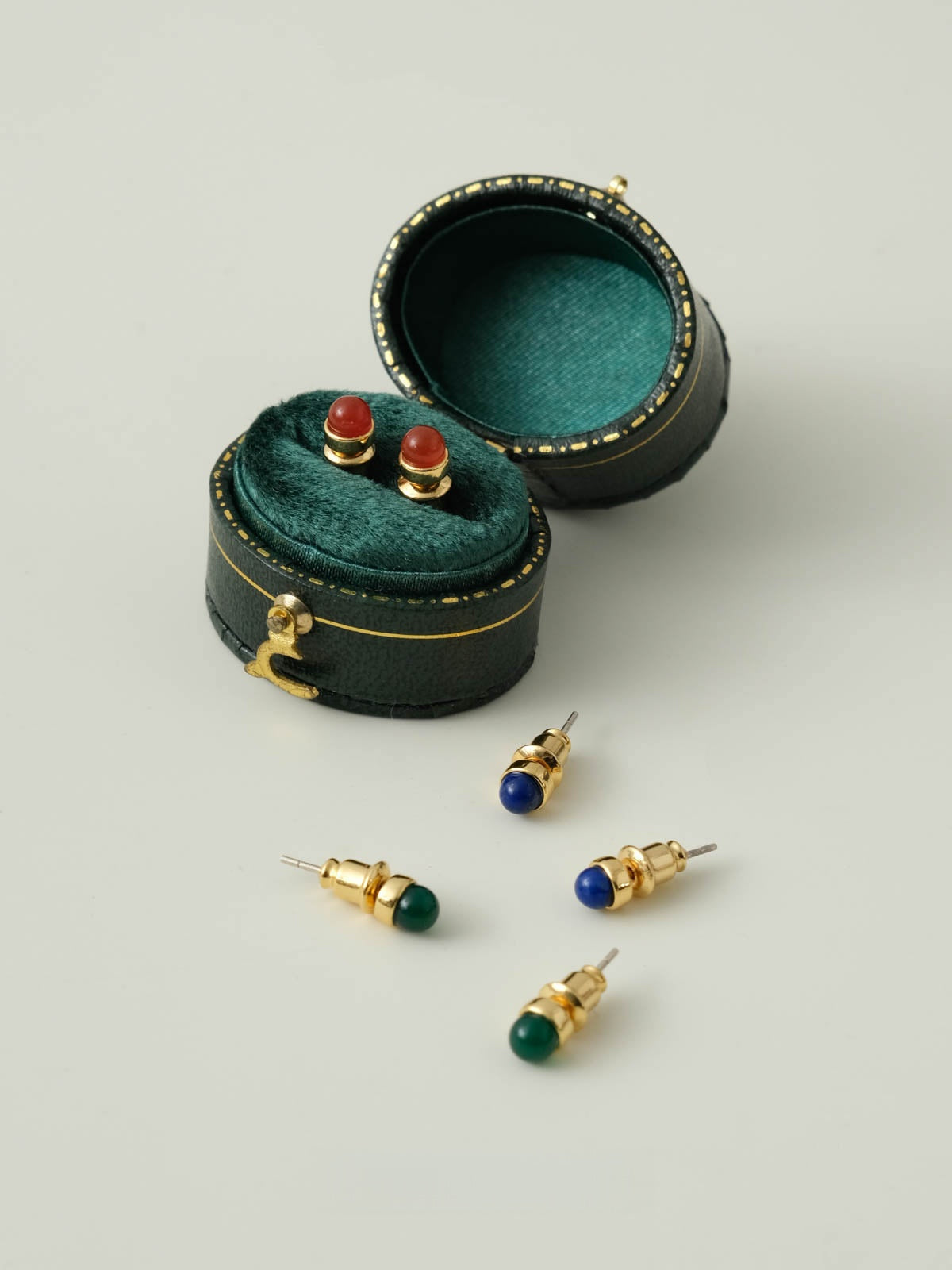 Colorful Natural Gemstone Stud Earrings